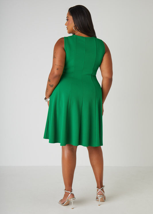 Textured Knit A Line Dress